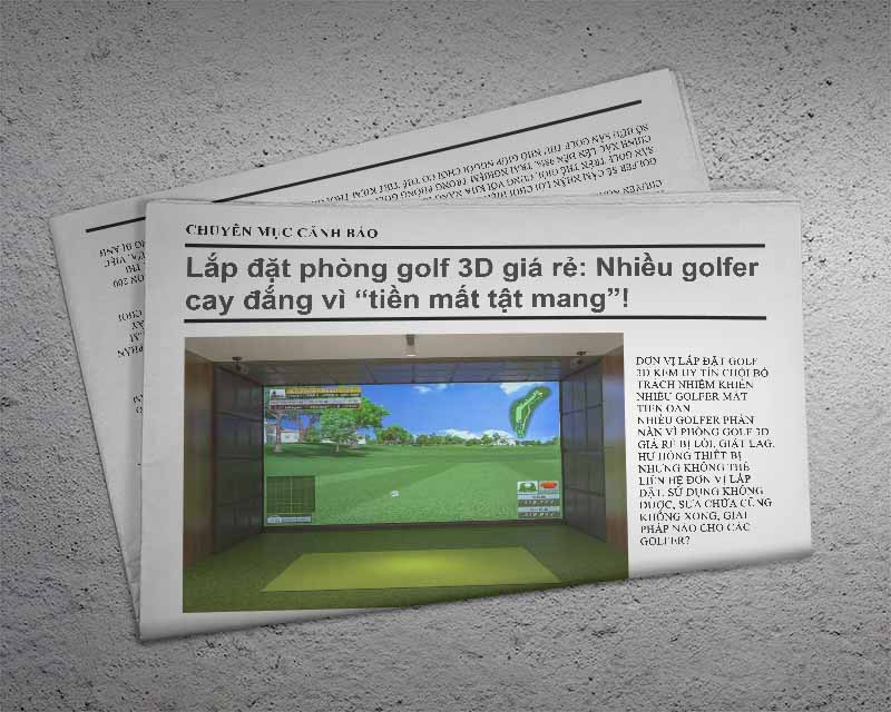 Báo chí đưa tin về việc golfer gặp rủi ro khi lắp đặt phòng golf 3D giá rẻ