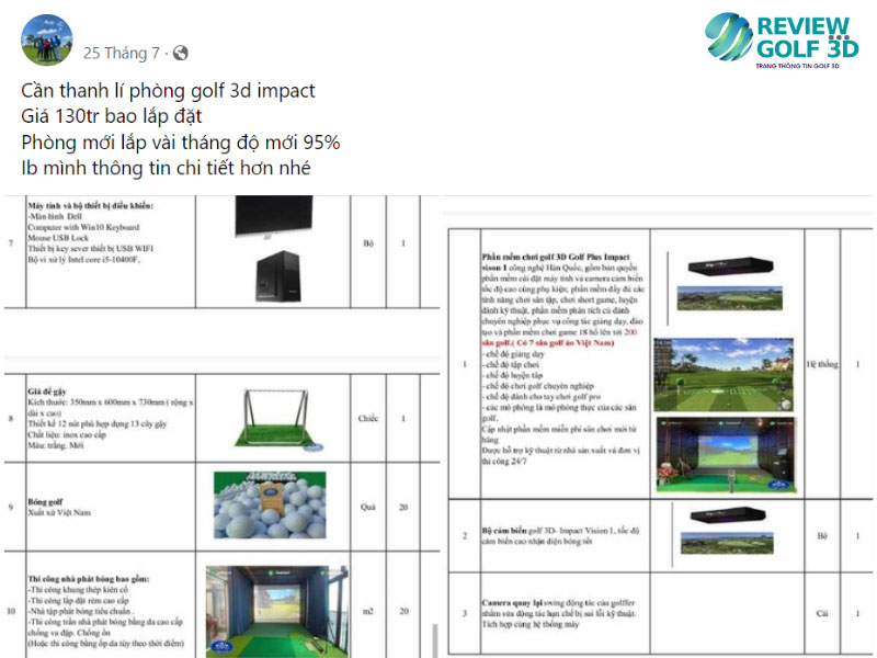 Thực trạng thanh lý phòng golf 3D giá rẻ lan tràn trên mạng xã hội